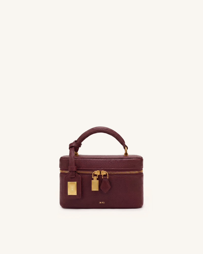 Cleo Box Shape Top Handle Bag - Jujube Red