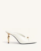 Noemi Pointed-Toe Mule Heels - White