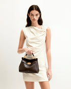 Lucia Classic Top Handbag - Dark Brown