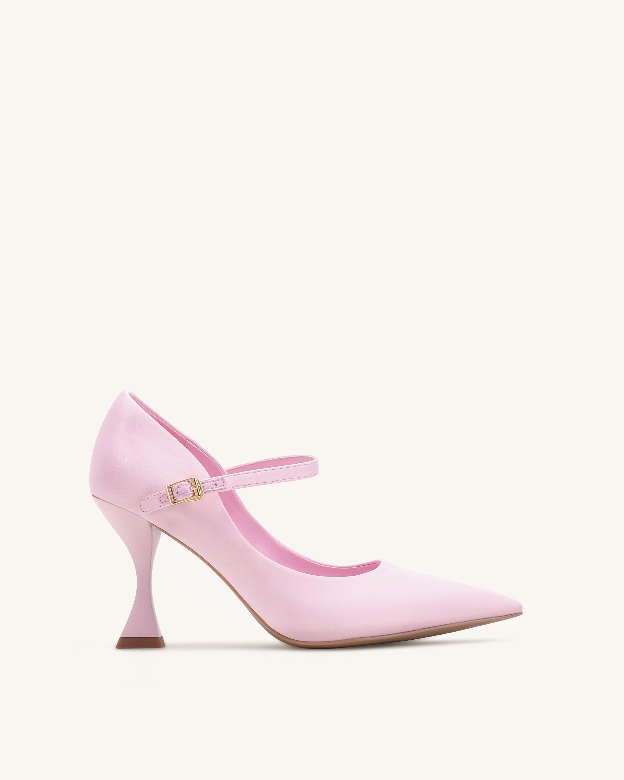 Thalina Satin Fabric Pumps - Pink