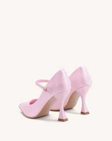 Thalina Satin Fabric Pumps - Pink
