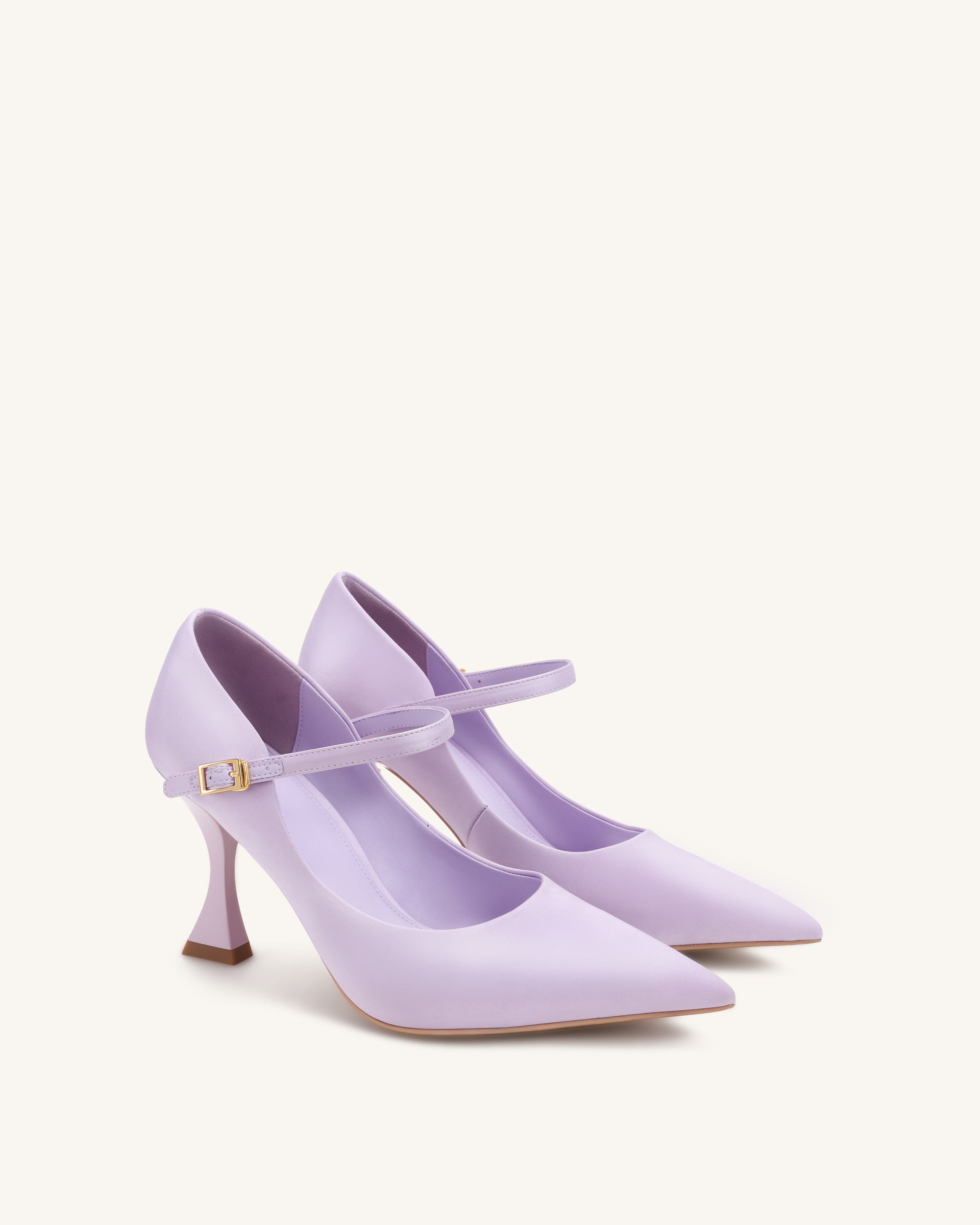 Thalina Satin Fabric Pumps - Light Purple