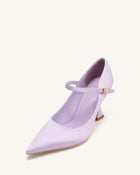 Thalina Satin Fabric Pumps - Light Purple