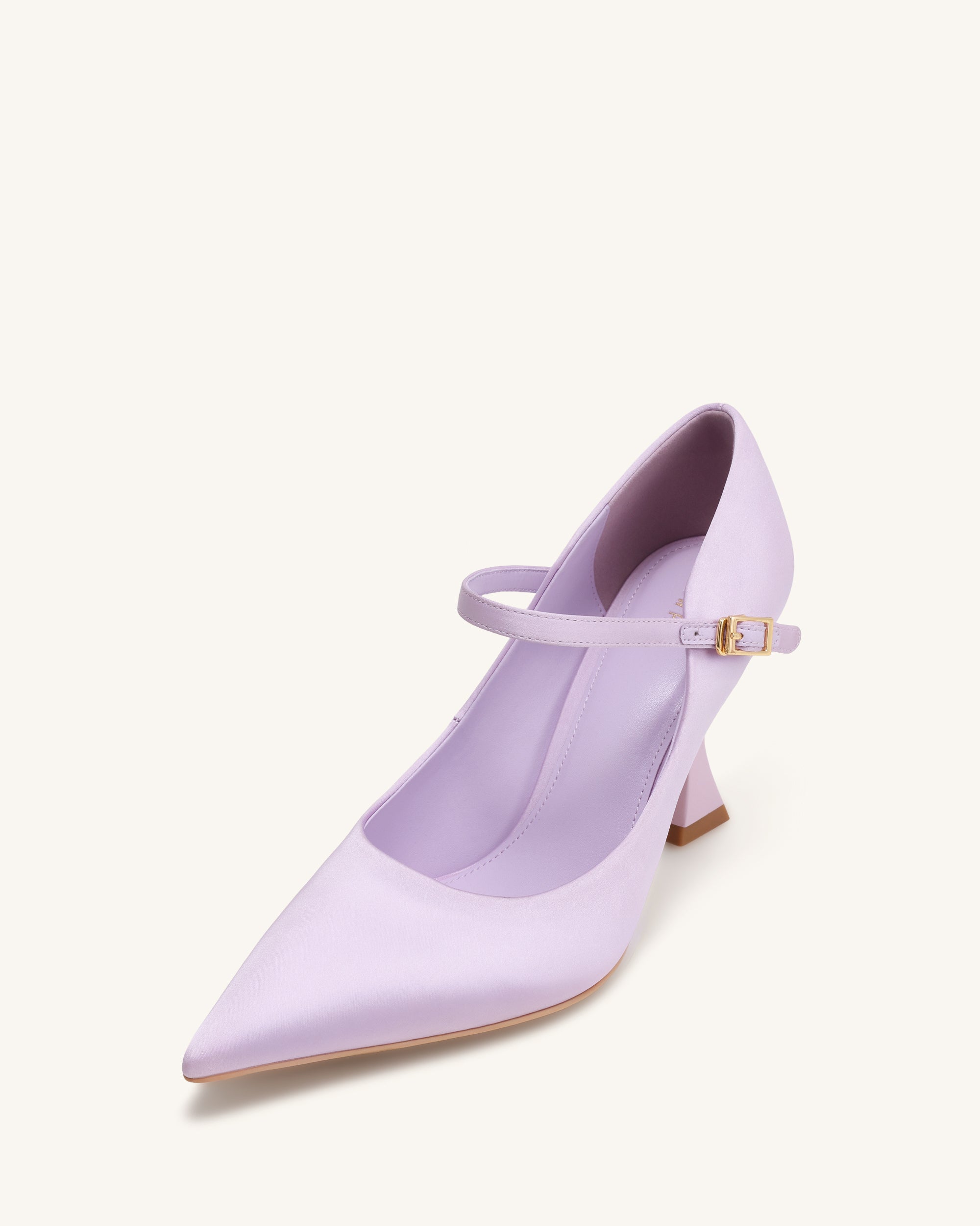 Thalina Satin Fabric Pumps - Light Purple