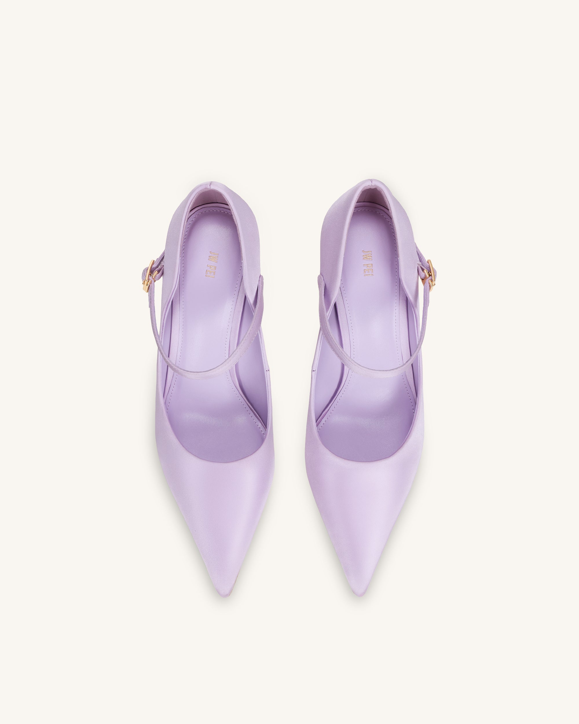 Thalina Satin Fabric Pumps - Light Purple