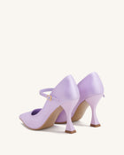 Thalina Satin Fabric Pumps - Light Purple