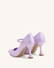 Thalina Satin Fabric Pumps - Light Purple