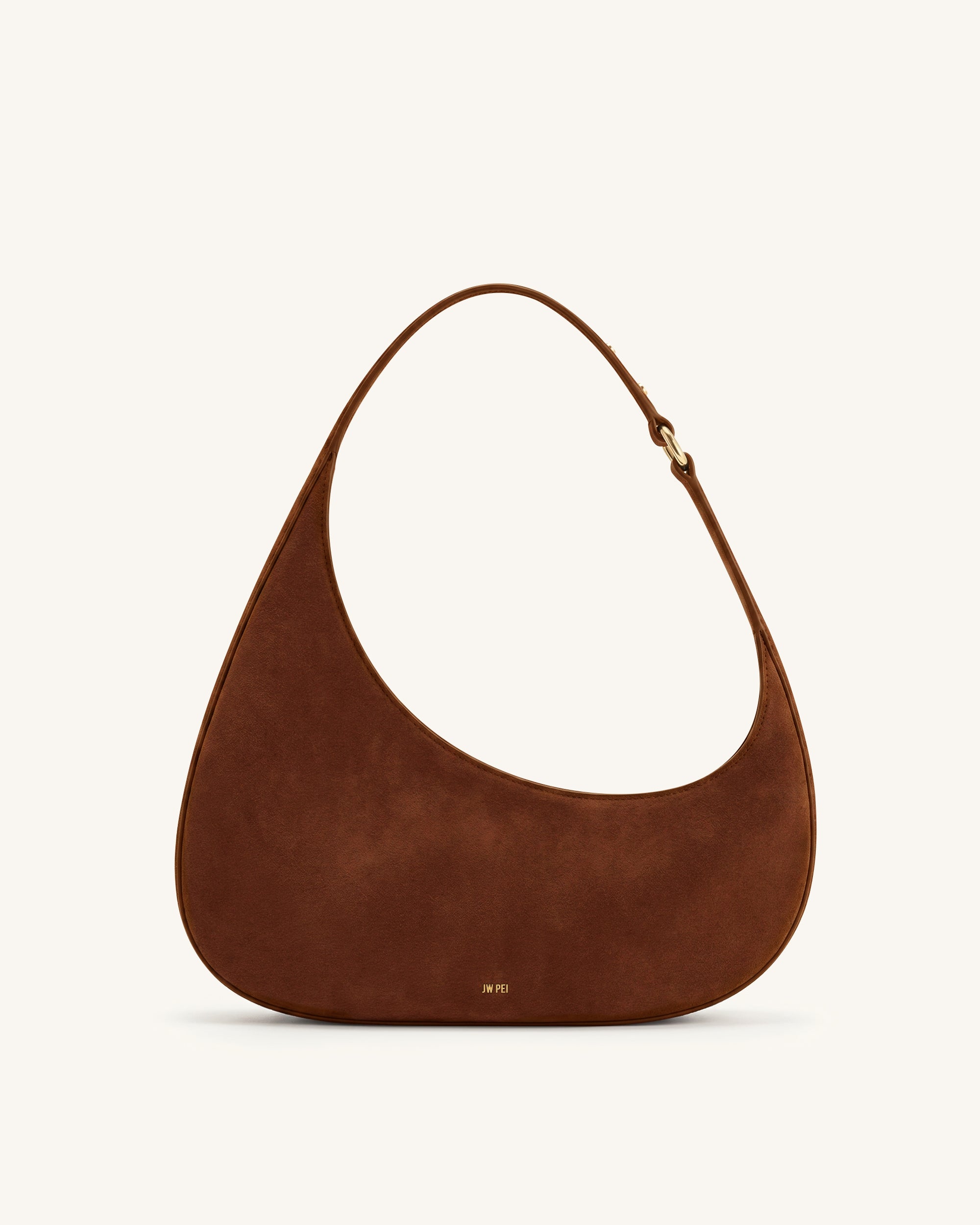 Harlee Faux Suede Shoulder Bag - Caramel Brown