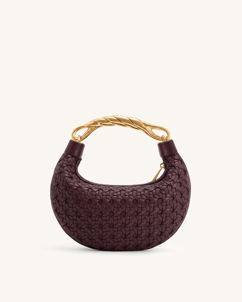 Orla Woven Handbag - Dark Red