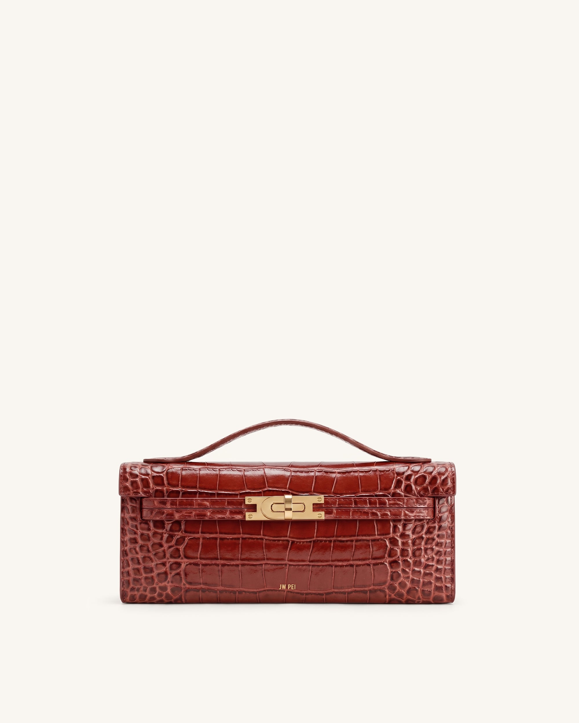 Bria Structured Top Handle Bag - Red Croc