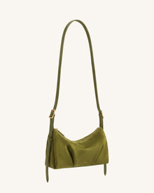Loriette Faux Suede Crossbody Bag - Olive Green
