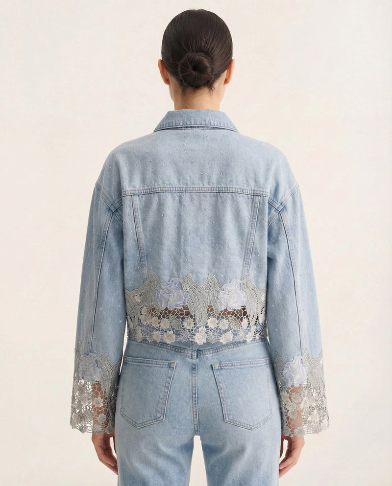 The Showgirl Denim Jacket - Light Blue