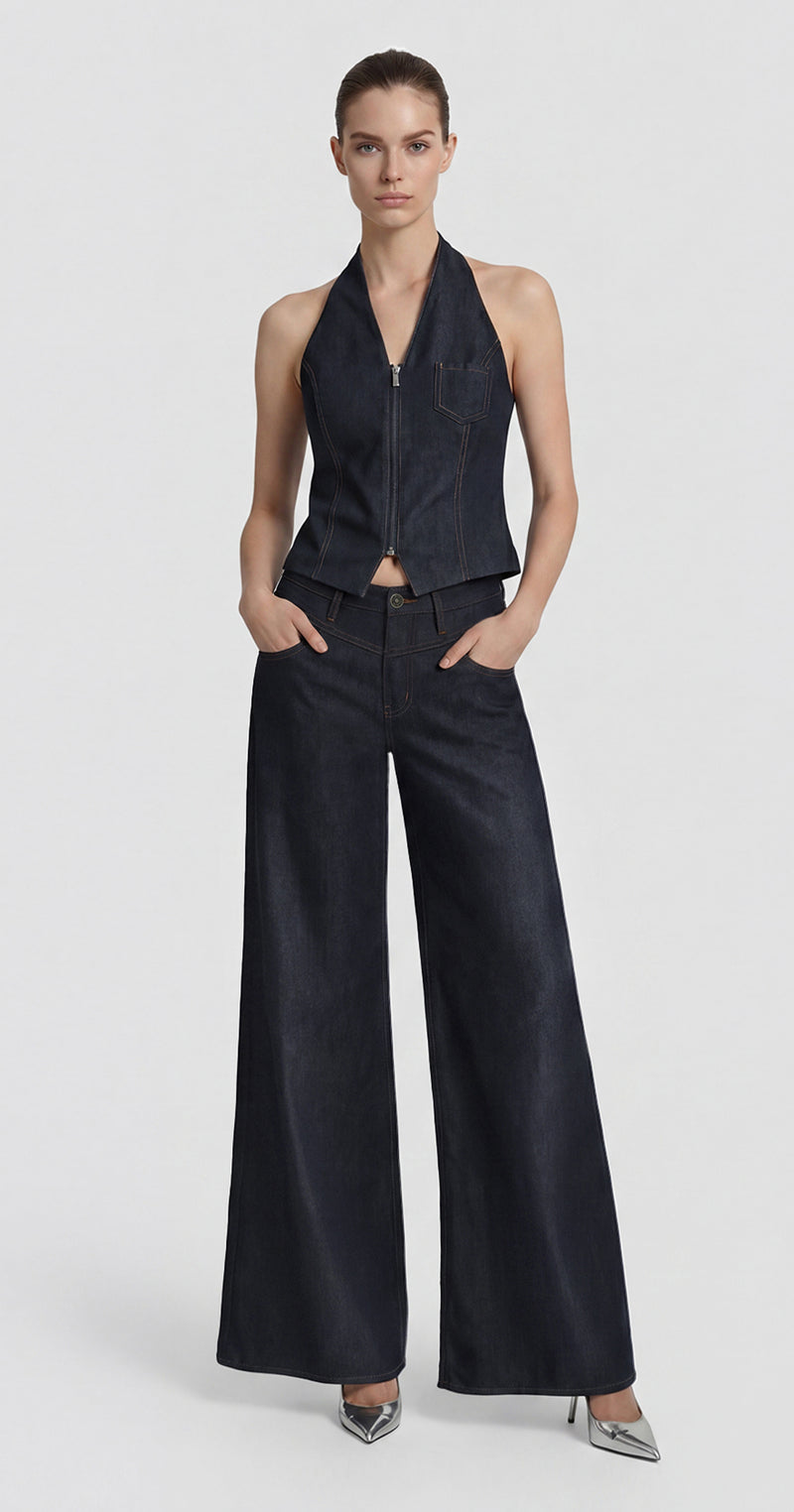 The Showstopper Denim  Vest - Deep Thoughts Only