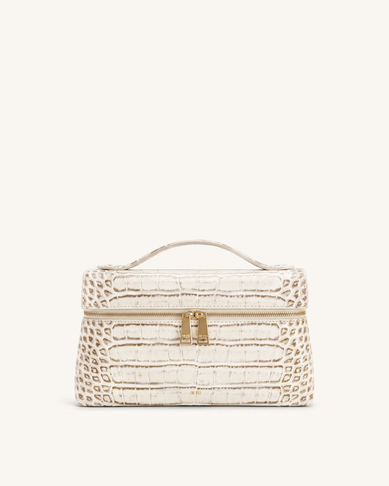 Thea Top Handle Bag - Off White Croc