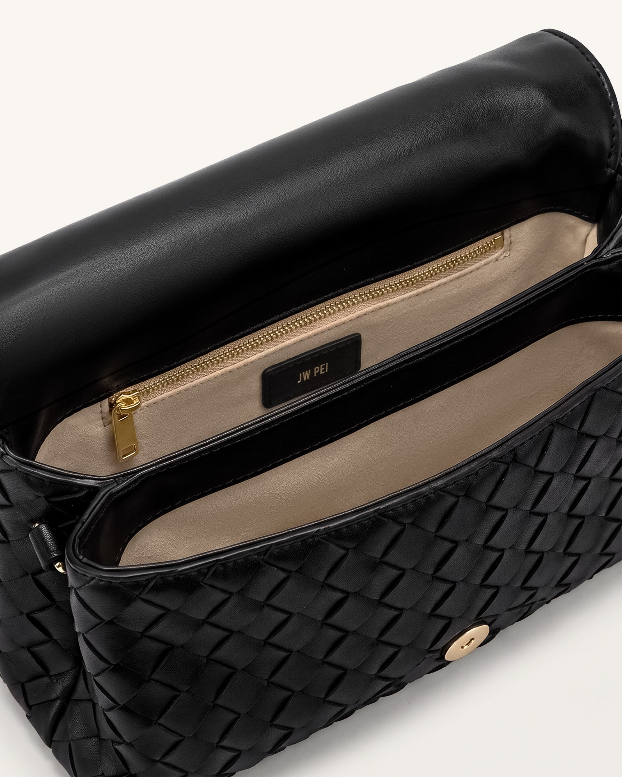 Celeste Woven Envelope Bag - Black