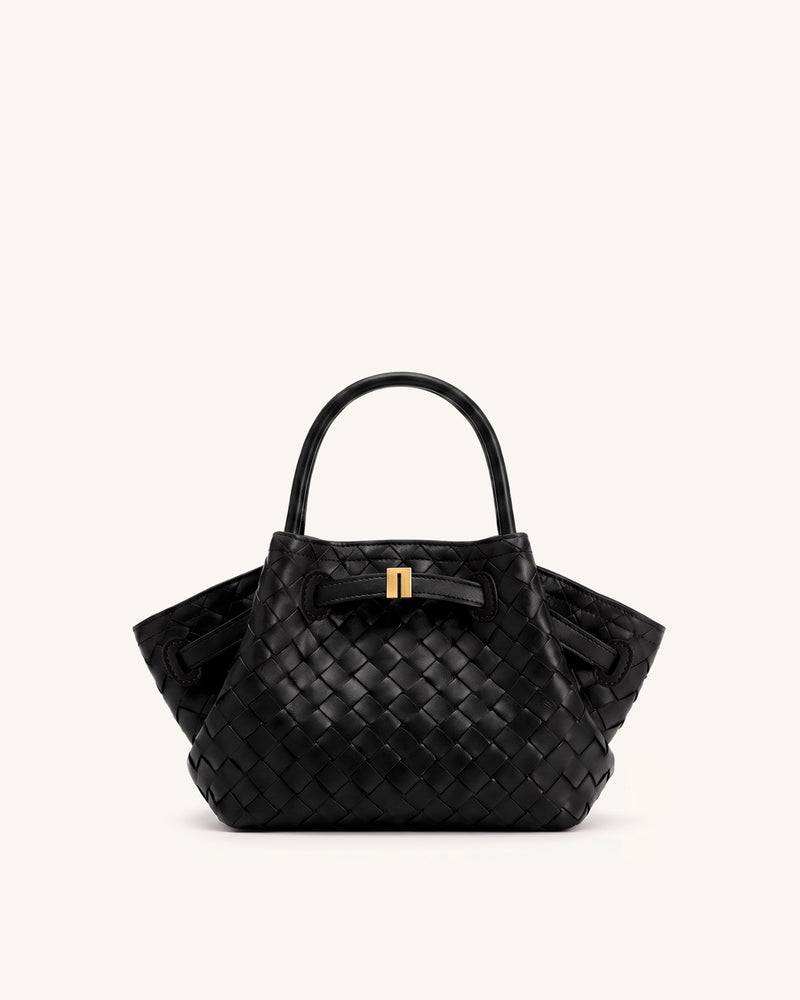 Hana Mini Weave Tote Bag - Black