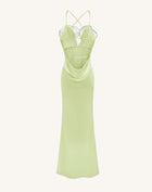 Orchid Embroidered Dress - Light Green/Ivory