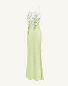 Orchid Embroidered Dress - Light Green/Ivory