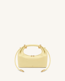 Ellie Metal Ring Embellished Top Handle Bag - Lemon Yellow