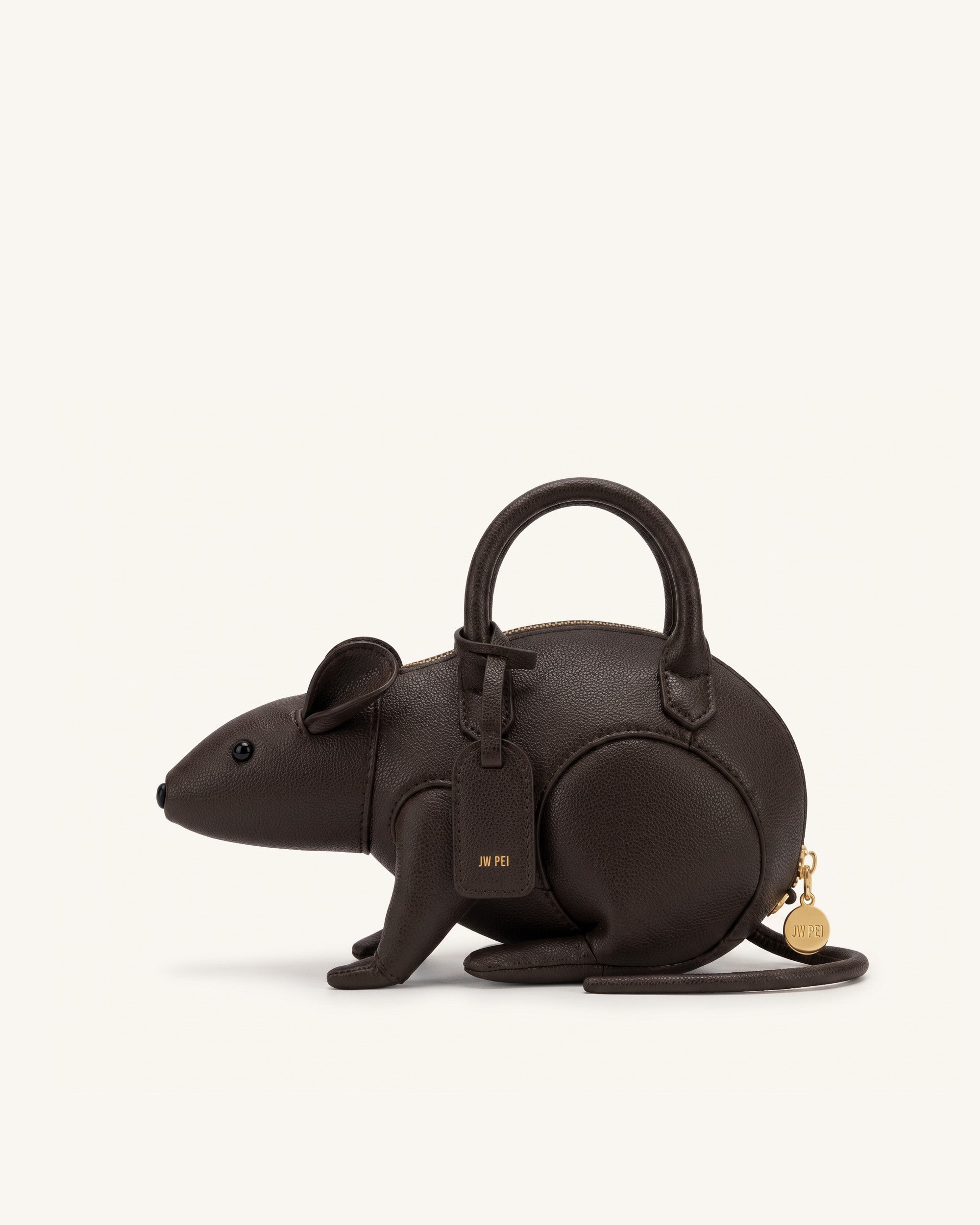 Mia Mouse Top Handle Bag - Dark Brown