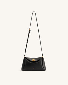 Greta Twist-Lock Crossbody Bag - Black