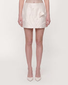 Floral Appliqué Mini Skirt - White