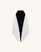 Monochrome Paneled Structured Pannier Maxi Skirt - Black