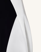 Monochrome Paneled Structured Pannier Maxi Skirt - Black