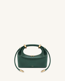 Ellie Metal Ring Embellished Top Handle Bag - Forest Green
