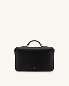 Mirelle Pebbled Top Handle Satchel - Black
