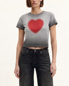 The Shrunken Faded Love T-shirt - Scarlet Smoke