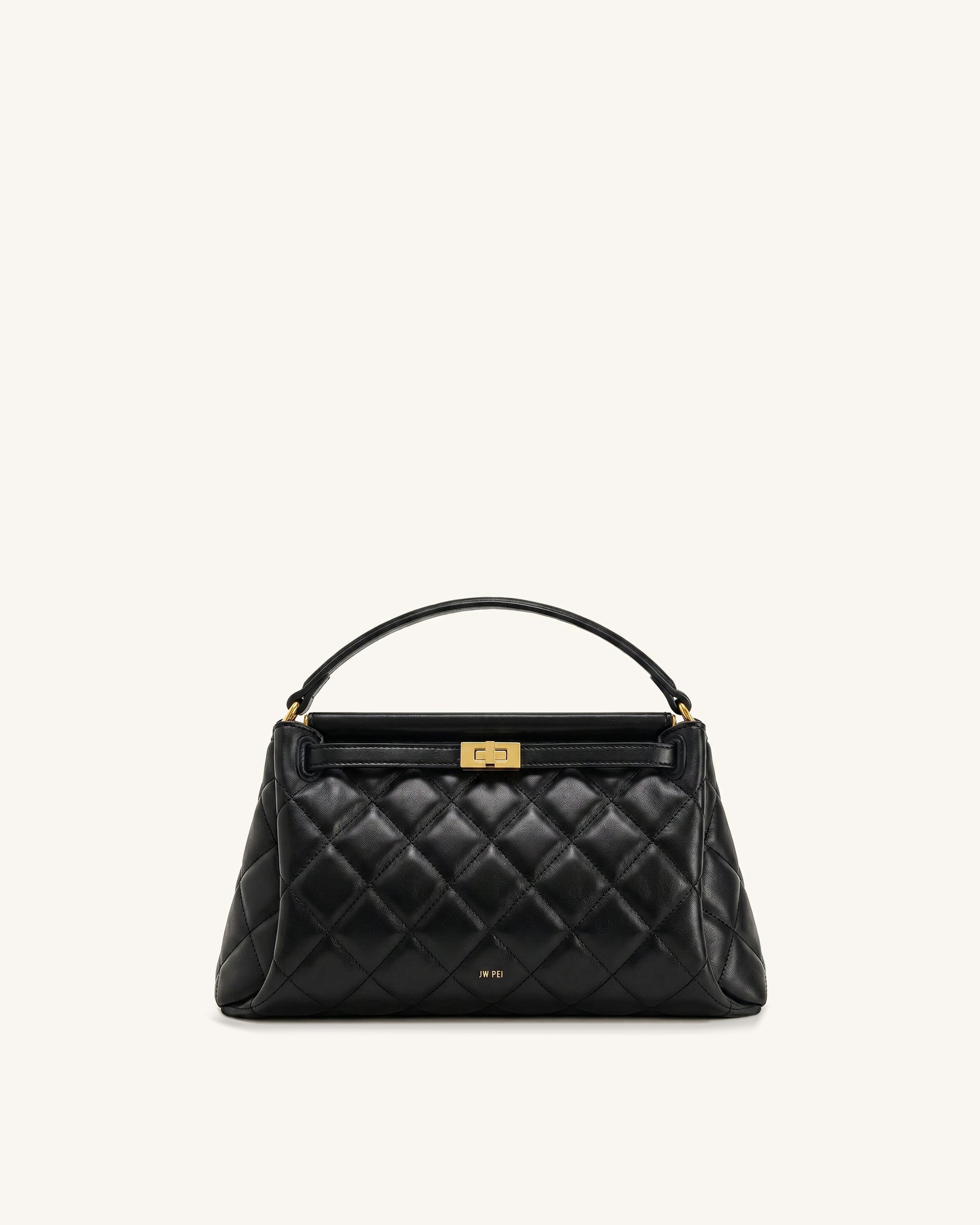 Carmen QuiltingTop Handle Bag - Jet Black