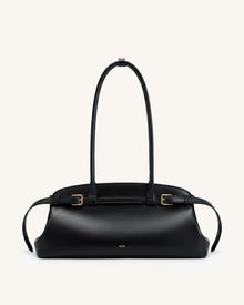 Arden Belt Detail East-West Shoulder Bag - Black