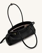 Arden Belt Detail East-West Shoulder Bag - Black