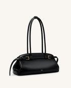 Arden Belt Detail East-West Shoulder Bag - Black