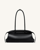 Arden Belt Detail East-West Shoulder Bag - Black