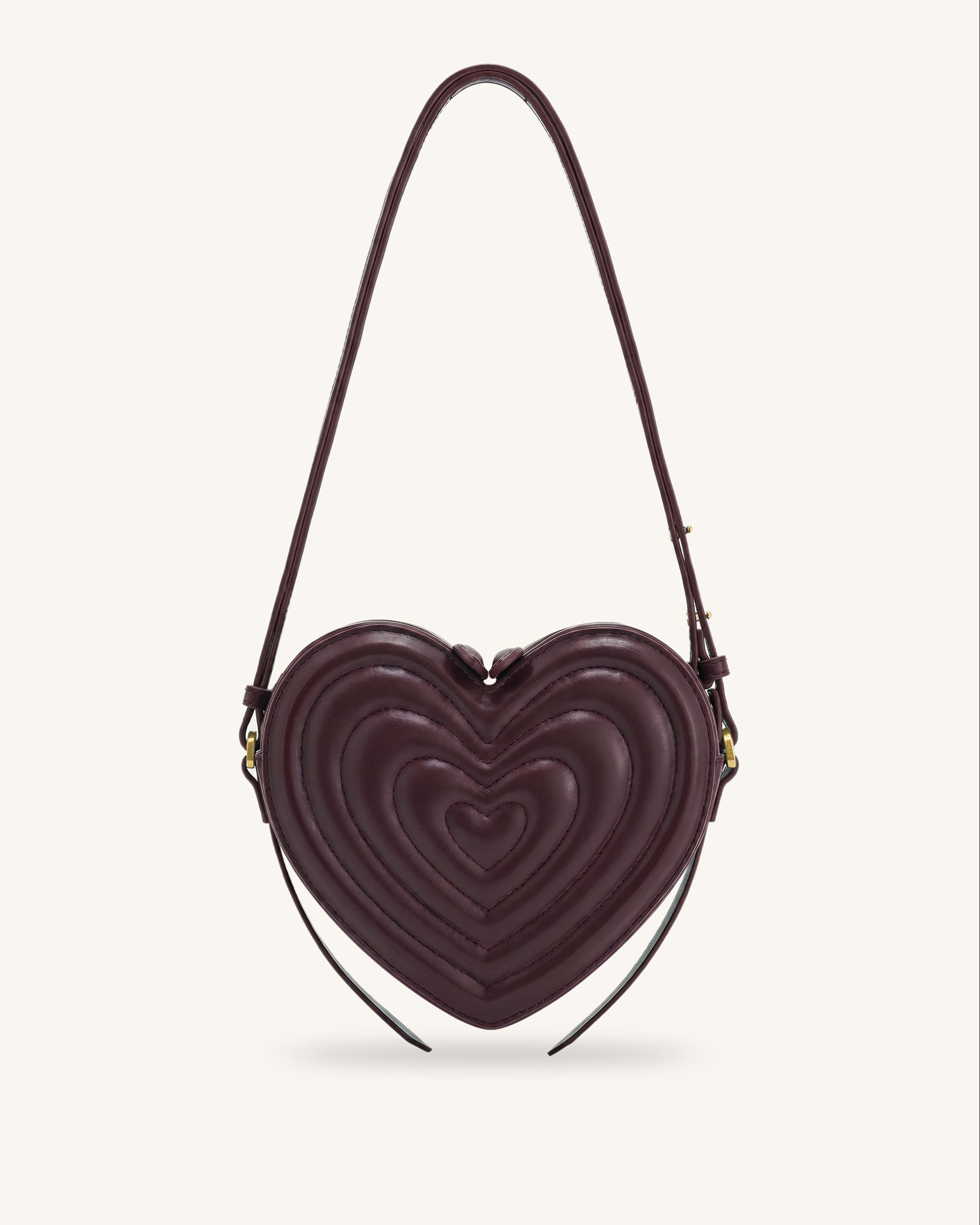 Arlene Heart Shape Crossbody Bag - Claret