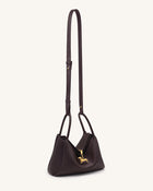 Maelle Dachshund Charm Double Handle Bag - Dark Brown