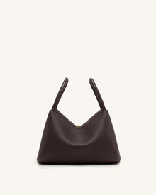 Maelle Dachshund Charm Double Handle Bag - Dark Brown