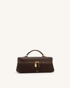 Cleo Faux Suede Vanity Bag - Dark Brown