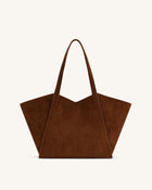 Kiana Large Capacity Tote Bag - Dark Brown