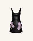 Iris Floral Print Corset Dress - Black