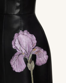 Iris Floral Print Corset Dress - Black
