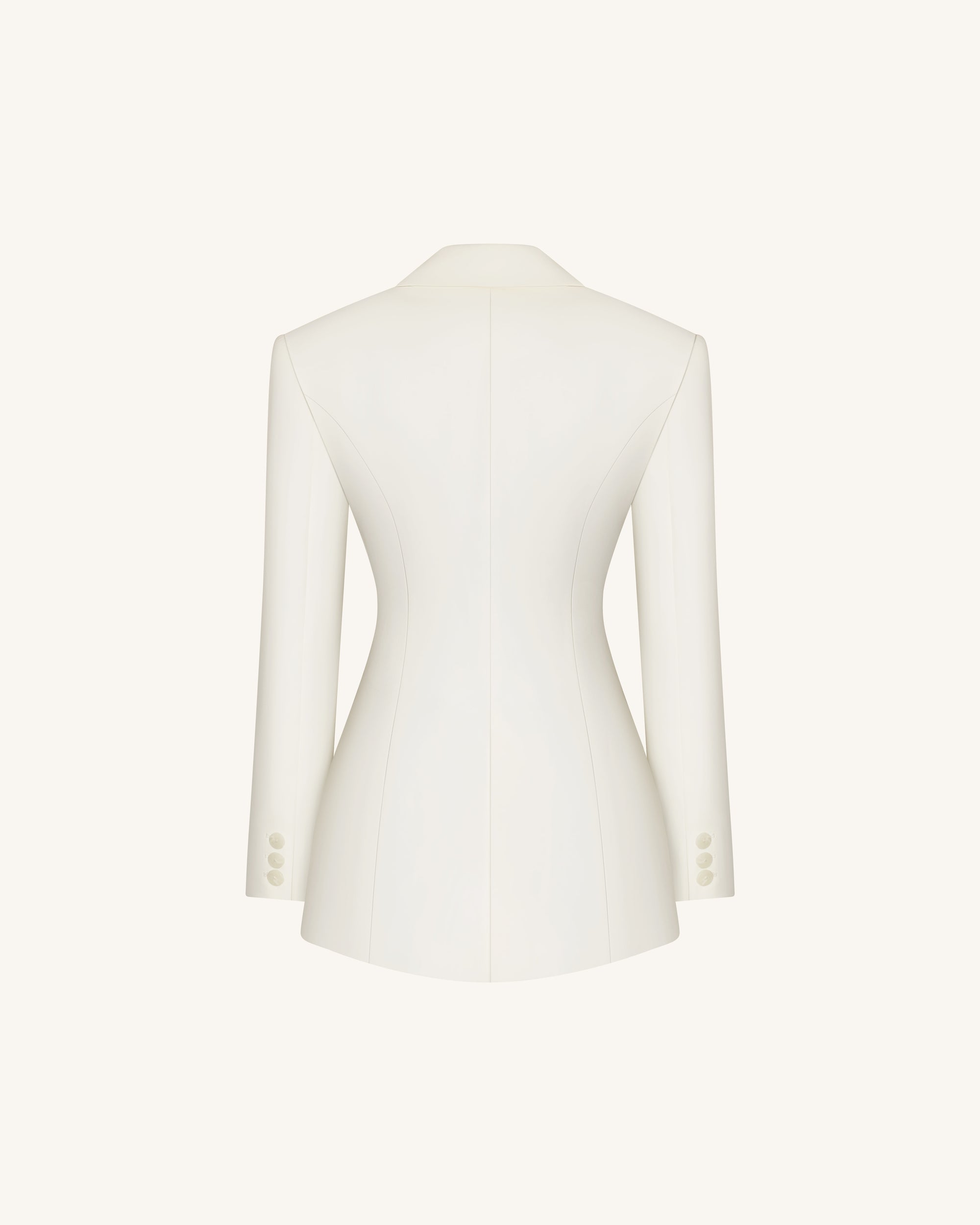 Iris Embroidery Hourglass Blazer - White