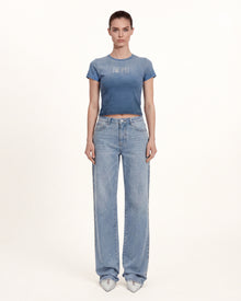 The Glitz Ombre Logo Tee - Pacific Tide