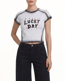 The Pixie Lucky Day Beaded Tee - Inky Edge