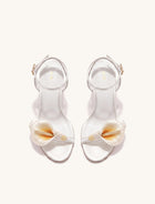 Alivia Calla Lily Gold Metal Heel Sandals - White