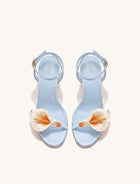 Alivia Calla Lily Gold Metal Heel Sandals - Blue