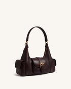 Estelle Pocket Shoulder Bag - Dark Brown