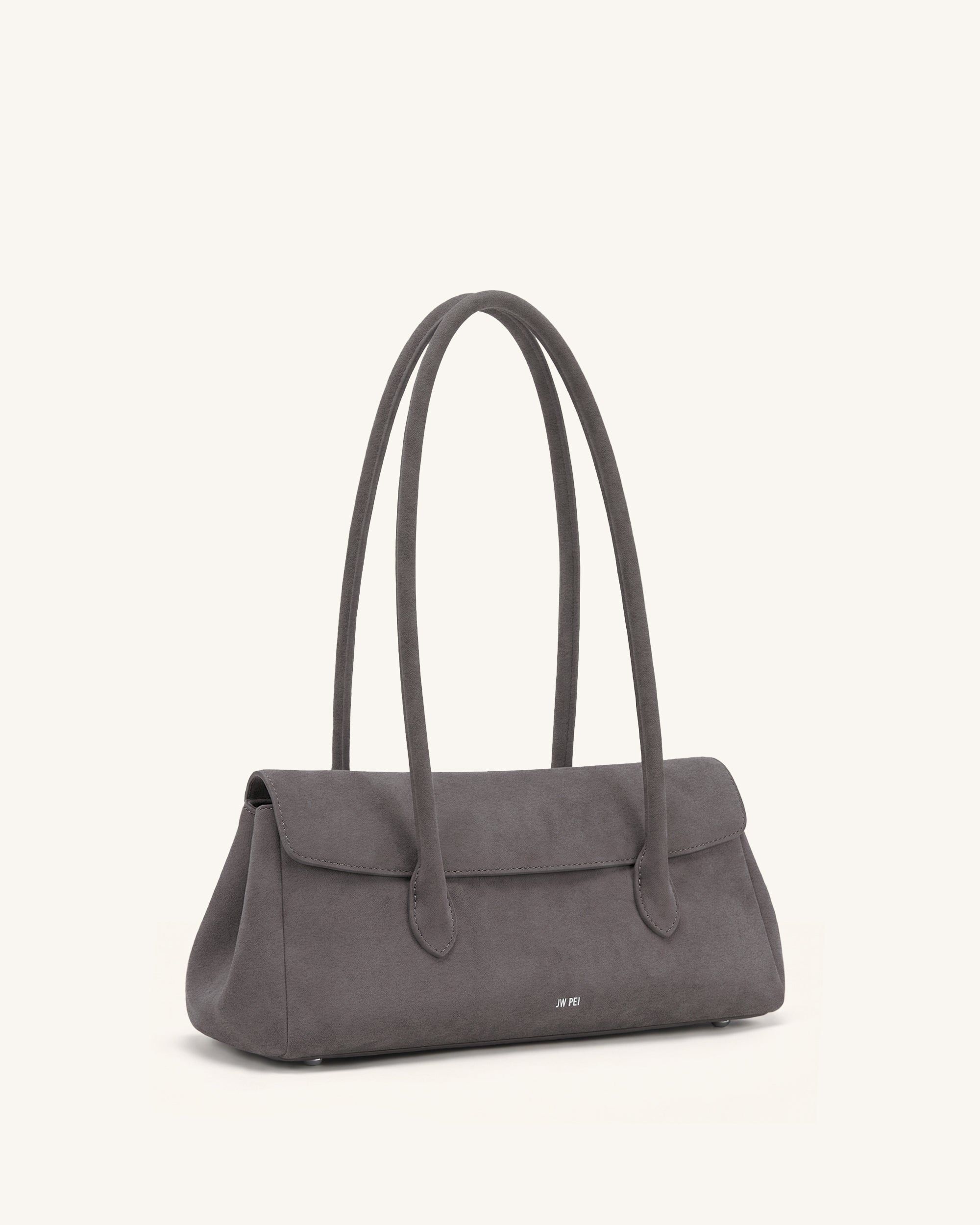Solenne Faux Suede East-West Shoulder Bag - Taupe